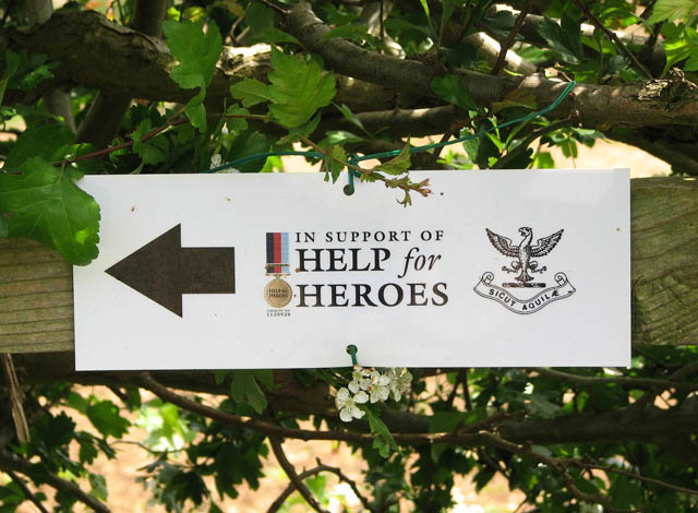 Help for heroes sign