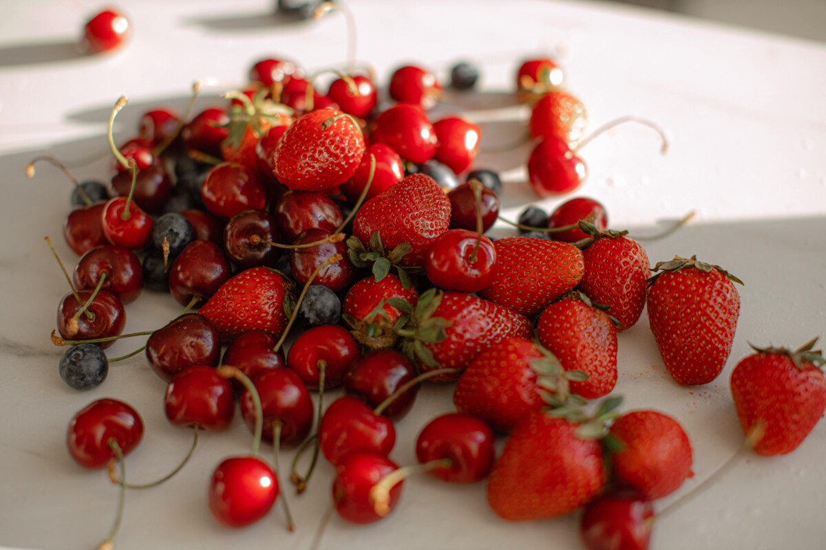 Summer berries, strawberries and blackberries