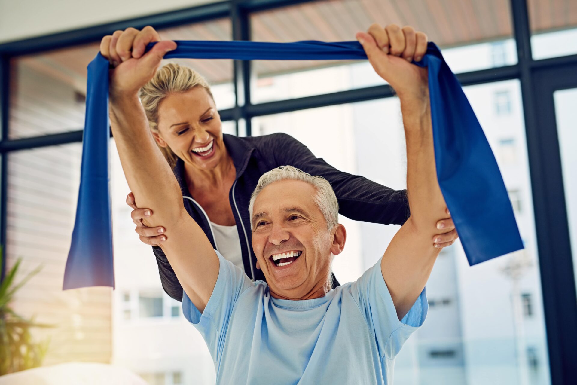 elderly man stretching Ladan Hajipour