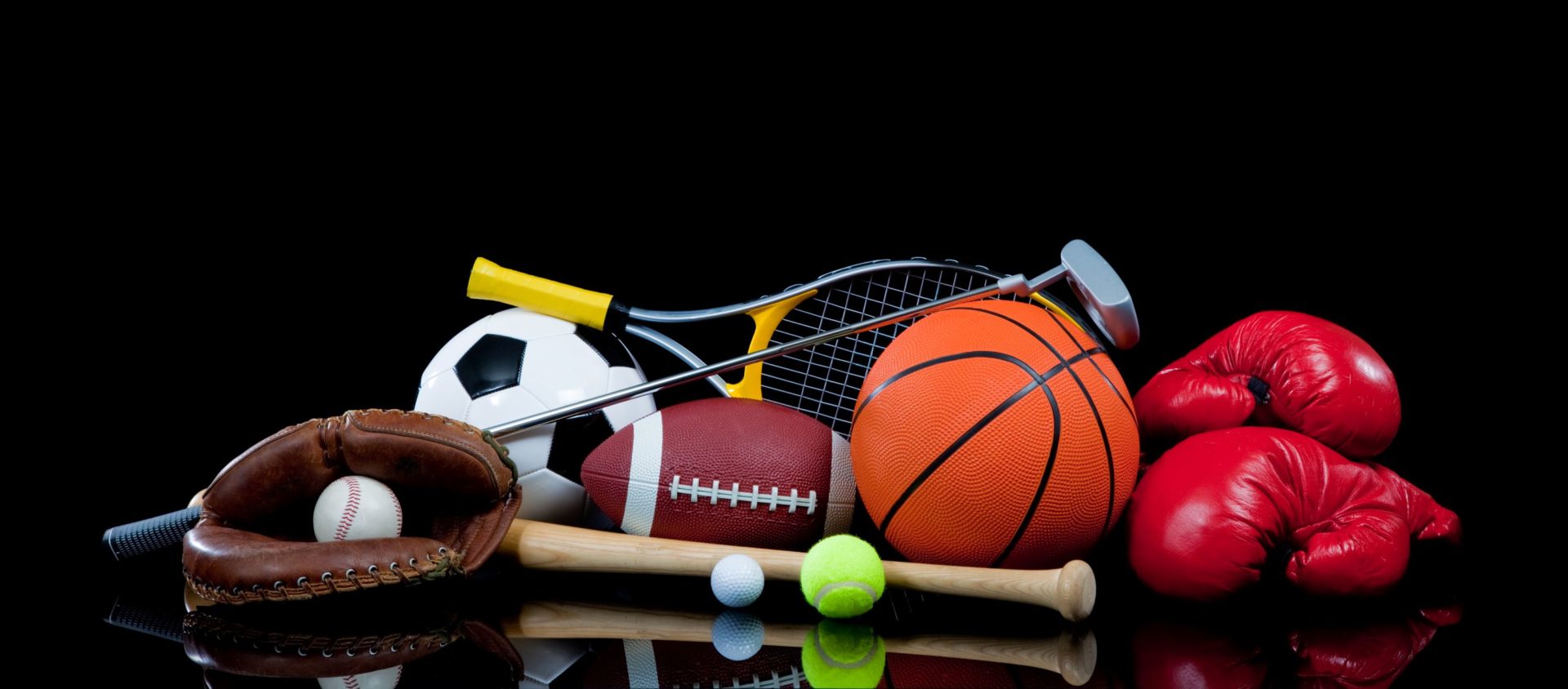 Image of a pile of sports equipment