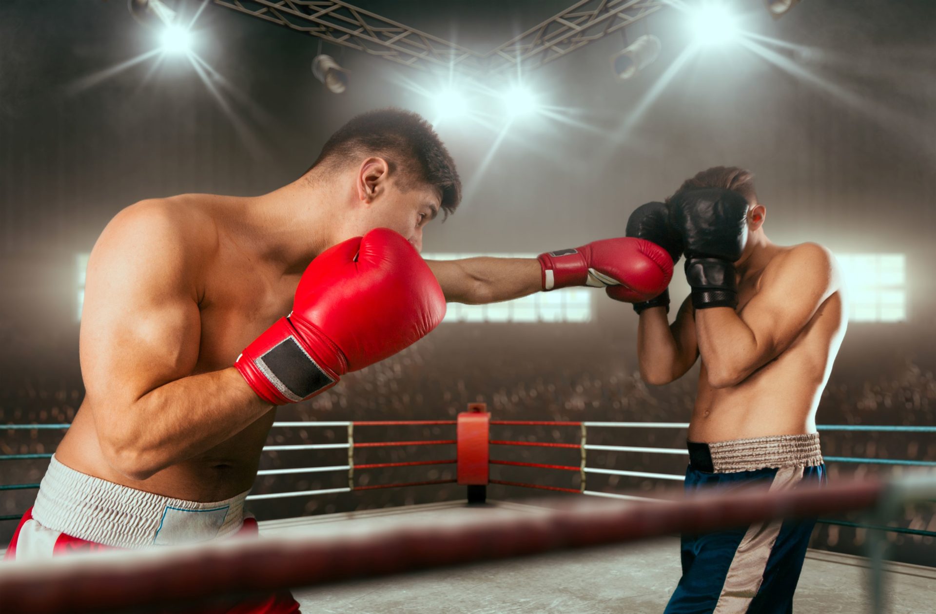 close up boxing match